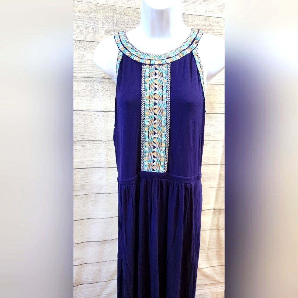 Elegant Blue Sleeveless Dress